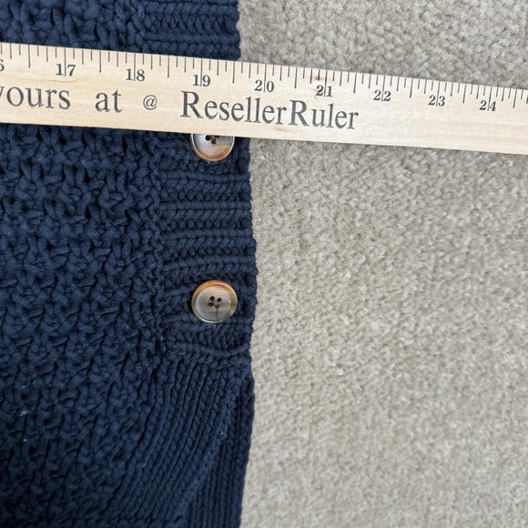 Maeve Sweater Vest Womens Medium Blue Open Knit V Neck Side Button Tunic Chunky - Picture 9 of 13